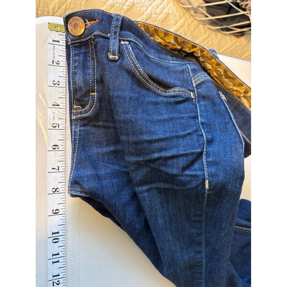 Dittos Skinny Jean Size 25 Dark Indigo Embroidered Elevated Casual Western Ranch - Picture 7 of 8